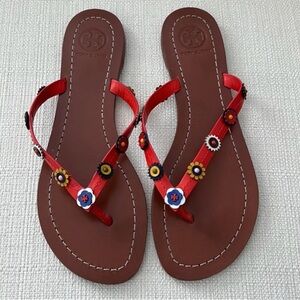 🆕 Tory Bearch All Leather Embellished Sandals, size 8